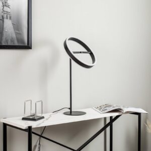 Stolní lampa LED Lucande Yekta, 3stupňová, černá