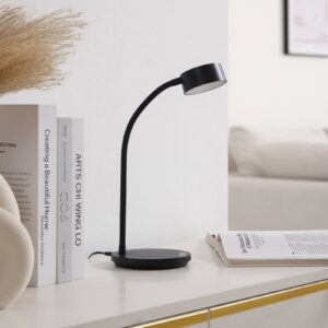 Stolní lampa Lindby LED Maori, černá, CCT, stmívatelná, USB