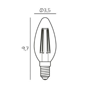 LED žárovka, E14, 3,5 W, 2 200 K, vlákno, stmívatelná