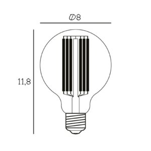 LED žárovka Globe, E27, Ø 8 cm, 3,5 W, 2 200 K, stmívatelná