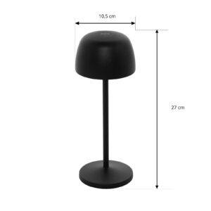 Nabíjecí stolní lampa LED Lindby Arietty, černá, sada 3 kusů