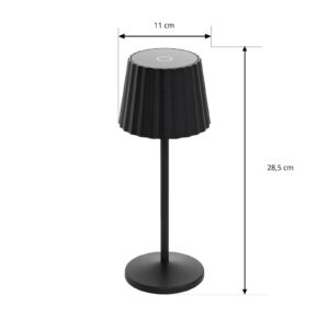 Nabíjecí stolní lampa Lindby LED Esali, černá, sada 2 kusů