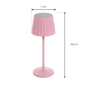 LED dobíjecí stolní lampa Lindby Esali, růžová, sada 2 kusů