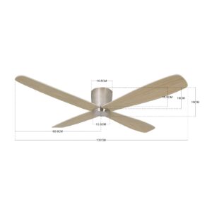Stropní ventilátor Beacon Fraser chrom/dub DC tichý Ø 132 cm