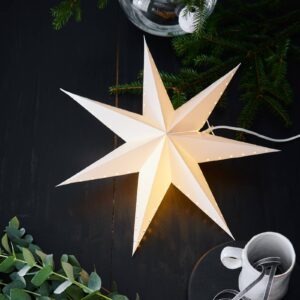 Živá dekorativní hvězda, závěsná, bílá, Ø 45 cm